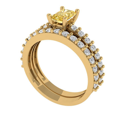 2.5 cttw Natural Citrine Three-Stone Engagement Ring - Solid Gold (Pear Cut,10x7mm)