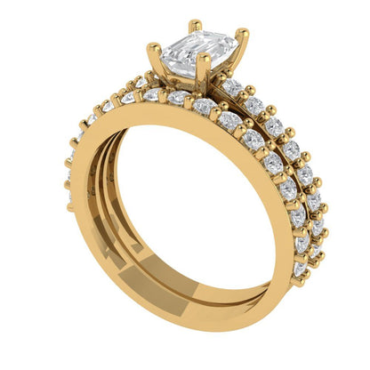 2.5 cttw Certified Moissanite Three-Stone Engagement Ring - Solid Gold (VVS1, D-F,Pear Cut,10x7mm)