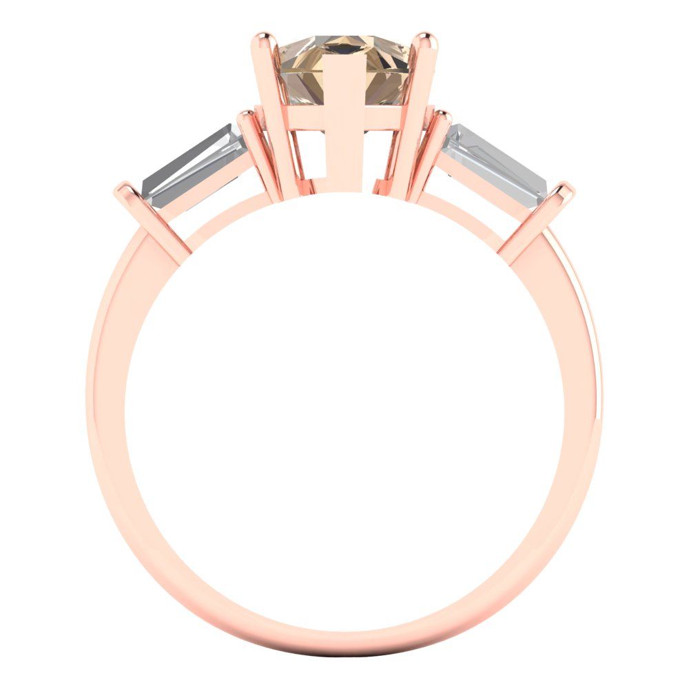 2.5 cttw Yellow Moissanite Three-Stone Engagement Ring - Solid Gold (Pear Cut,10x7mm)