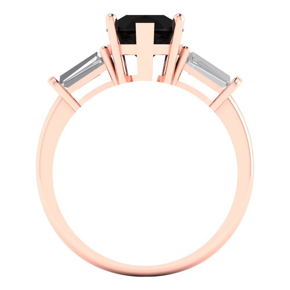 2.5 cttw Natural Onyx Three-Stone Engagement Ring - Solid Gold (Pear Cut,10x7mm)