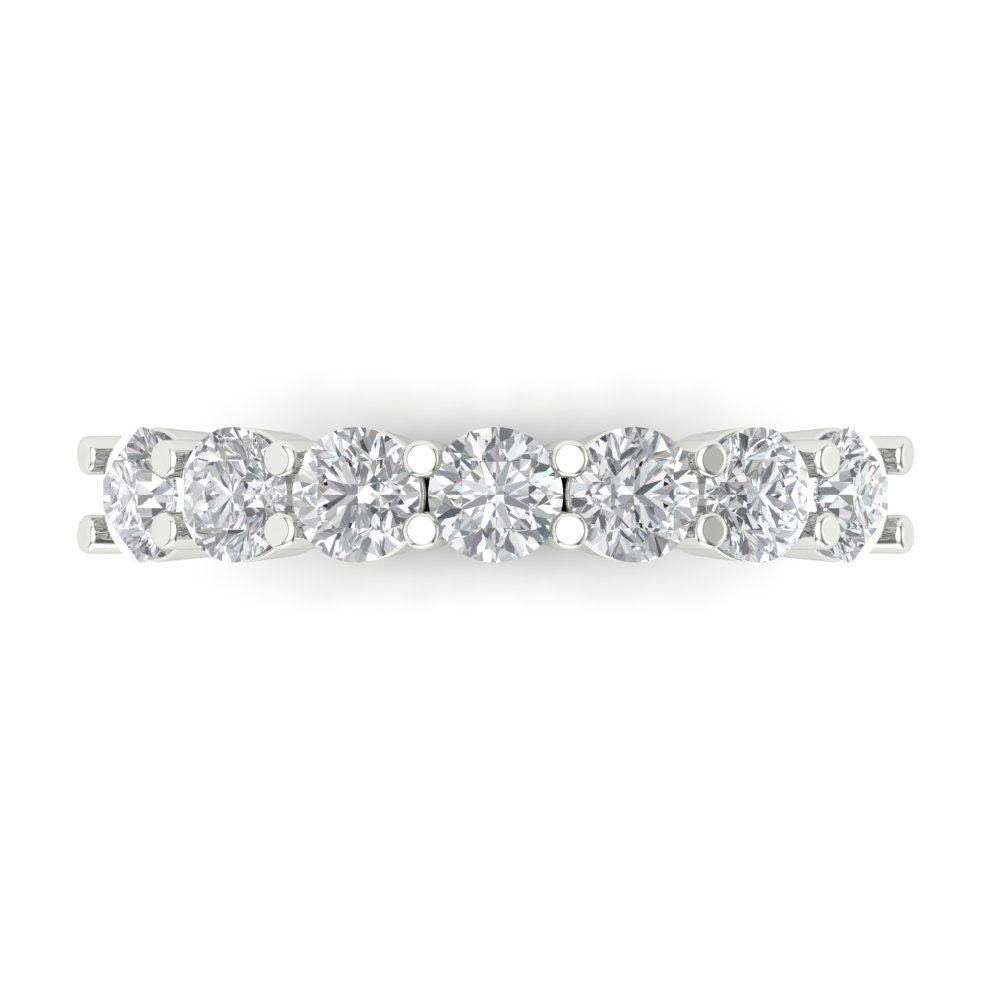 1.19 cttw Moissanite Round Cut White Gold Eternity Wedding Band