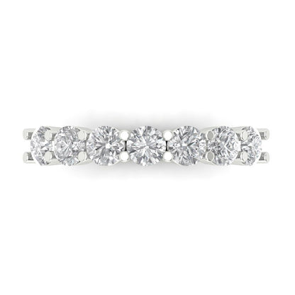 1.19 cttw Moissanite Round Cut White Gold Eternity Wedding Band