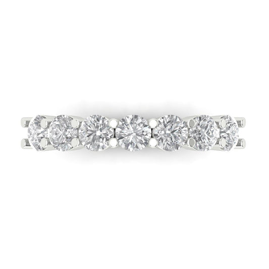 1.19 cttw White Sapphire Round Cut White Gold Eternity Wedding Band