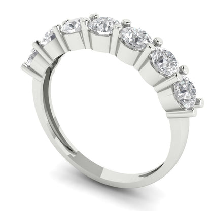 1.19 cttw White Sapphire Round Cut White Gold Eternity Wedding Band