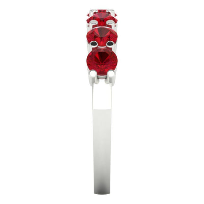 1.19 cttw Simulated Ruby Round Cut White Gold Eternity Wedding Band