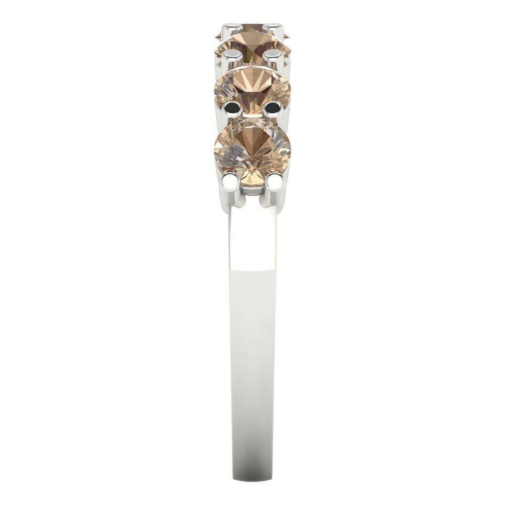 1.19 cttw Yellow Moissanite Round Cut White Gold Eternity Wedding Band