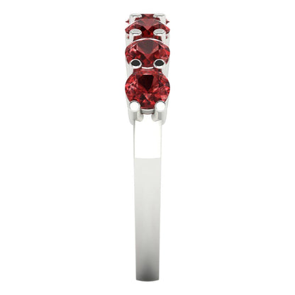 1.19 cttw Natural Garnet Round Cut White Gold Eternity Wedding Band