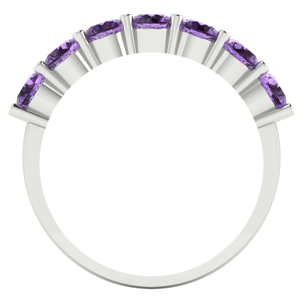1.19 cttw Simulated Alexandrite Round Cut White Gold Eternity Wedding Band