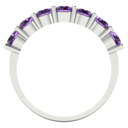 1.19 cttw Simulated Alexandrite Round Cut White Gold Eternity Wedding Band