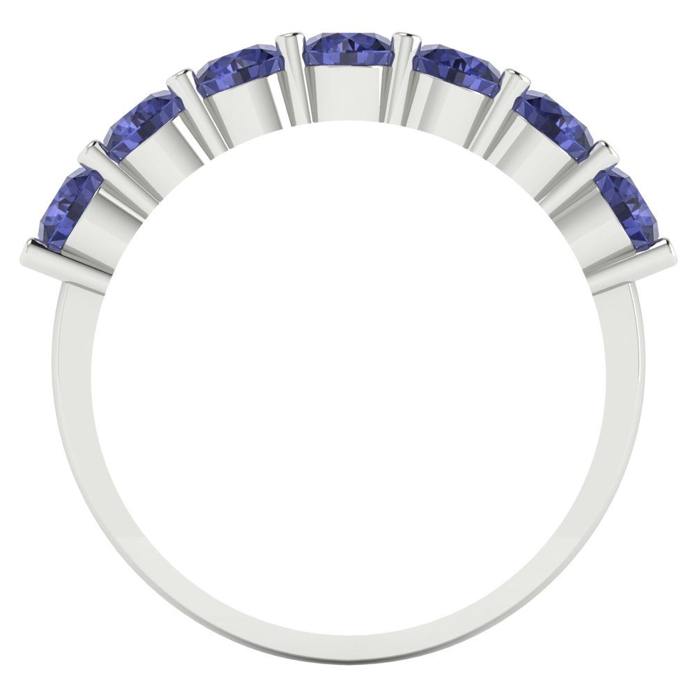 1.19 cttw Simulated Tanzanite Round Cut White Gold Eternity Wedding Band