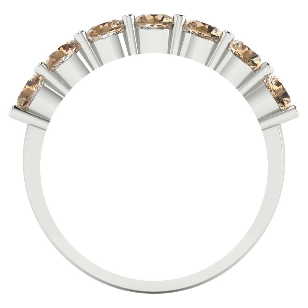 1.19 cttw Yellow Moissanite Round Cut White Gold Eternity Wedding Band