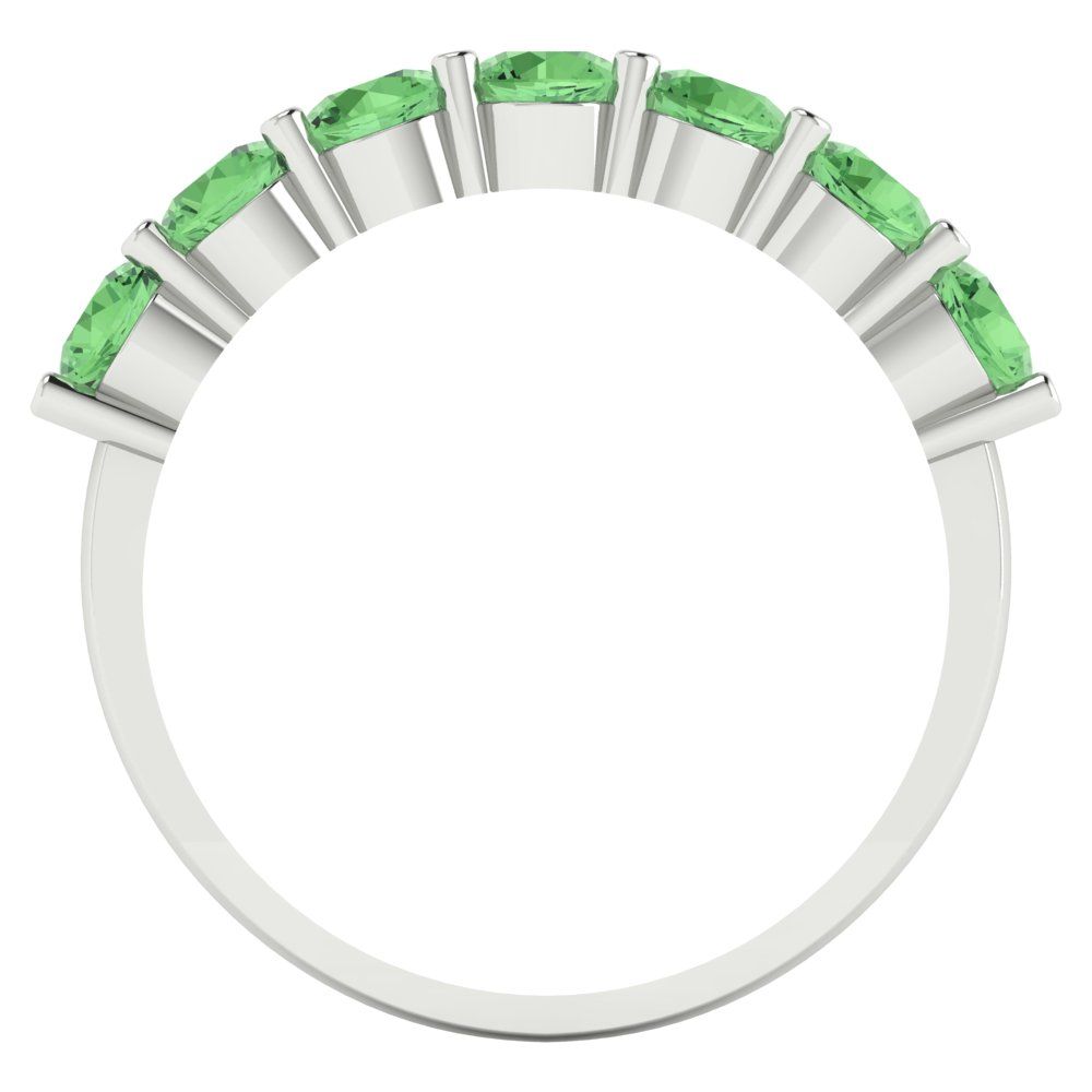 1.19 cttw Simulated Green Diamond Round Cut White Gold Eternity Wedding Band