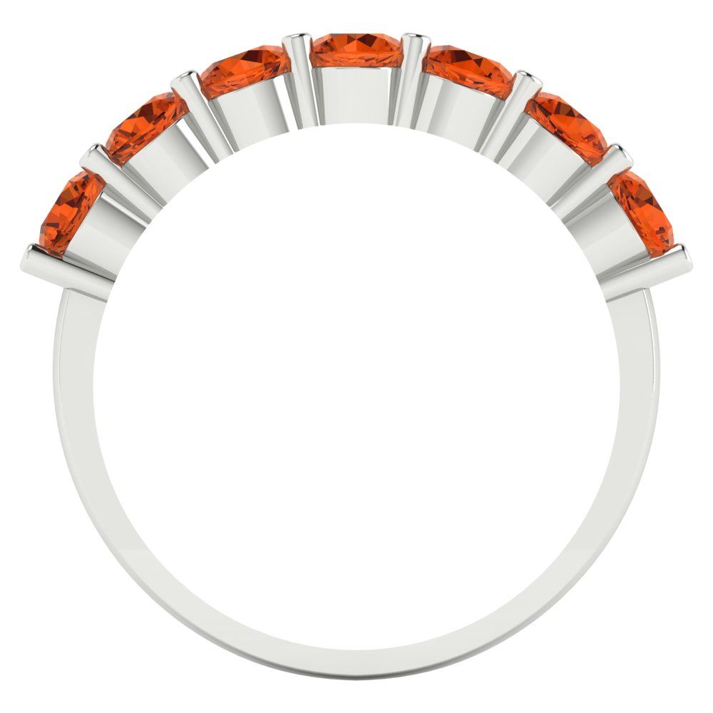 1.19 cttw Simulated Ruby Round Cut White Gold Eternity Wedding Band