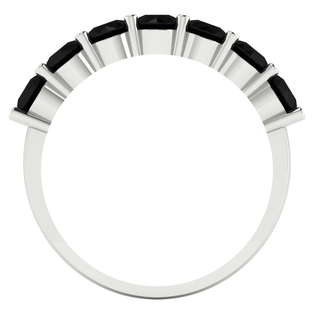 1.19 cttw Natural Onyx Round Cut White Gold Eternity Wedding Band