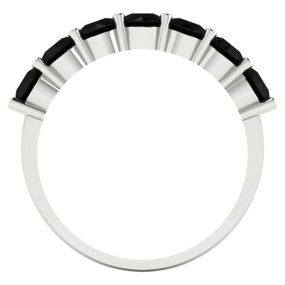 1.19 cttw Natural Onyx Round Cut White Gold Eternity Wedding Band