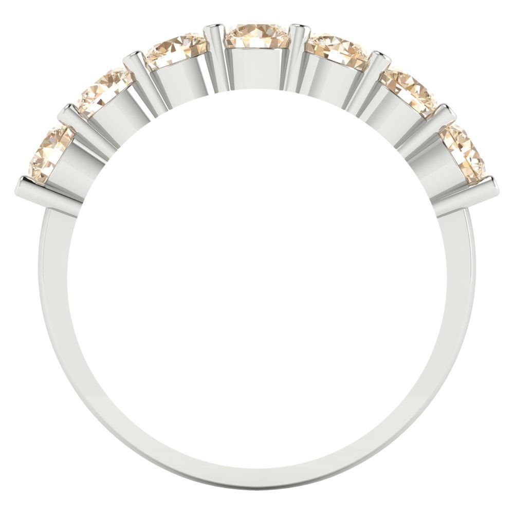 1.19 cttw Natural Morganite Round Cut White Gold Eternity Wedding Band