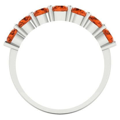 1.19 cttw Simulated Red Diamond Round Cut White Gold Eternity Wedding Band