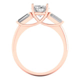 2.5 ct Brilliant Oval Cut Natural Diamond Stone Clarity SI1-2 Color G-H Rose Gold Three-Stone Ring