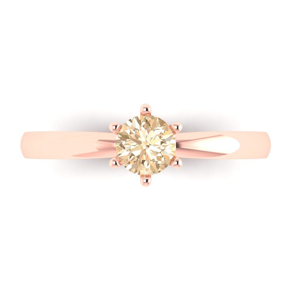 0.5 cttw Natural Morganite Solitaire  Engagement Ring - Solid Gold (Round Cut,5.0mm)