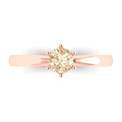 0.5 cttw Natural Morganite Solitaire  Engagement Ring - Solid Gold (Round Cut,5.0mm)