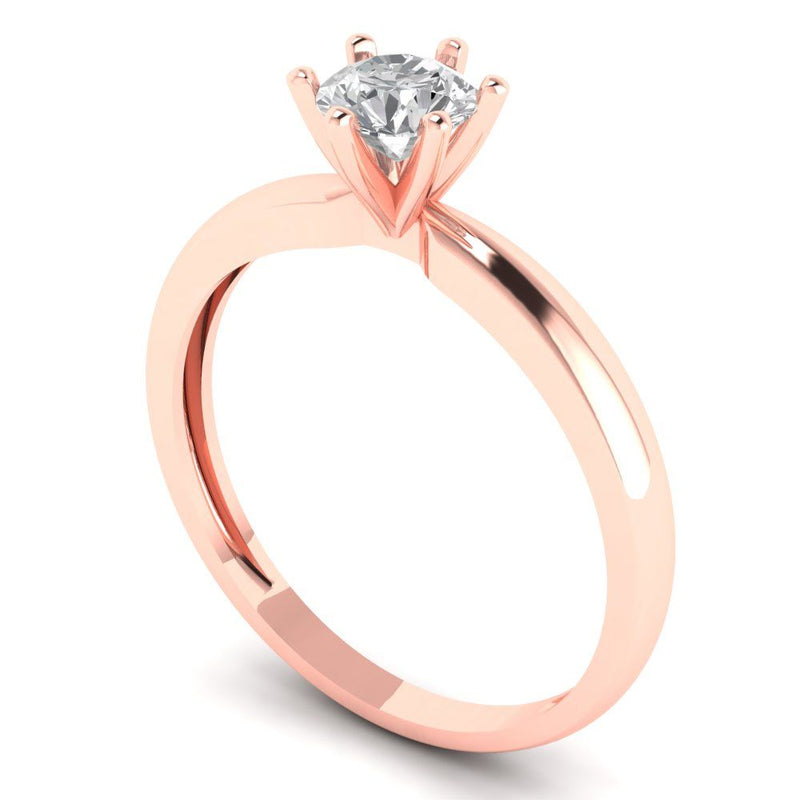 0.5 ct Brilliant Round Cut Natural Diamond Stone Clarity SI1-2 Color G-H Rose Gold Solitaire Ring