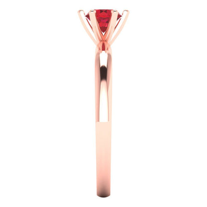 0.5 cttw Simulated Ruby Solitaire  Engagement Ring - Solid Gold (Round Cut,5.0mm)
