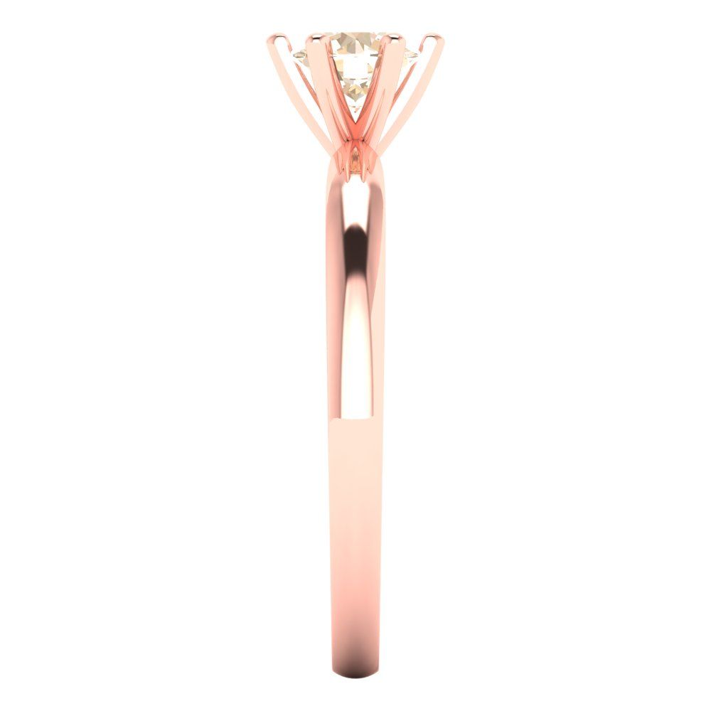 0.5 cttw Natural Morganite Solitaire  Engagement Ring - Solid Gold (Round Cut,5.0mm)