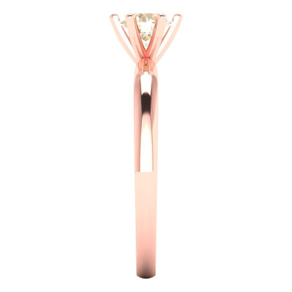 0.5 cttw Natural Morganite Solitaire  Engagement Ring - Solid Gold (Round Cut,5.0mm)