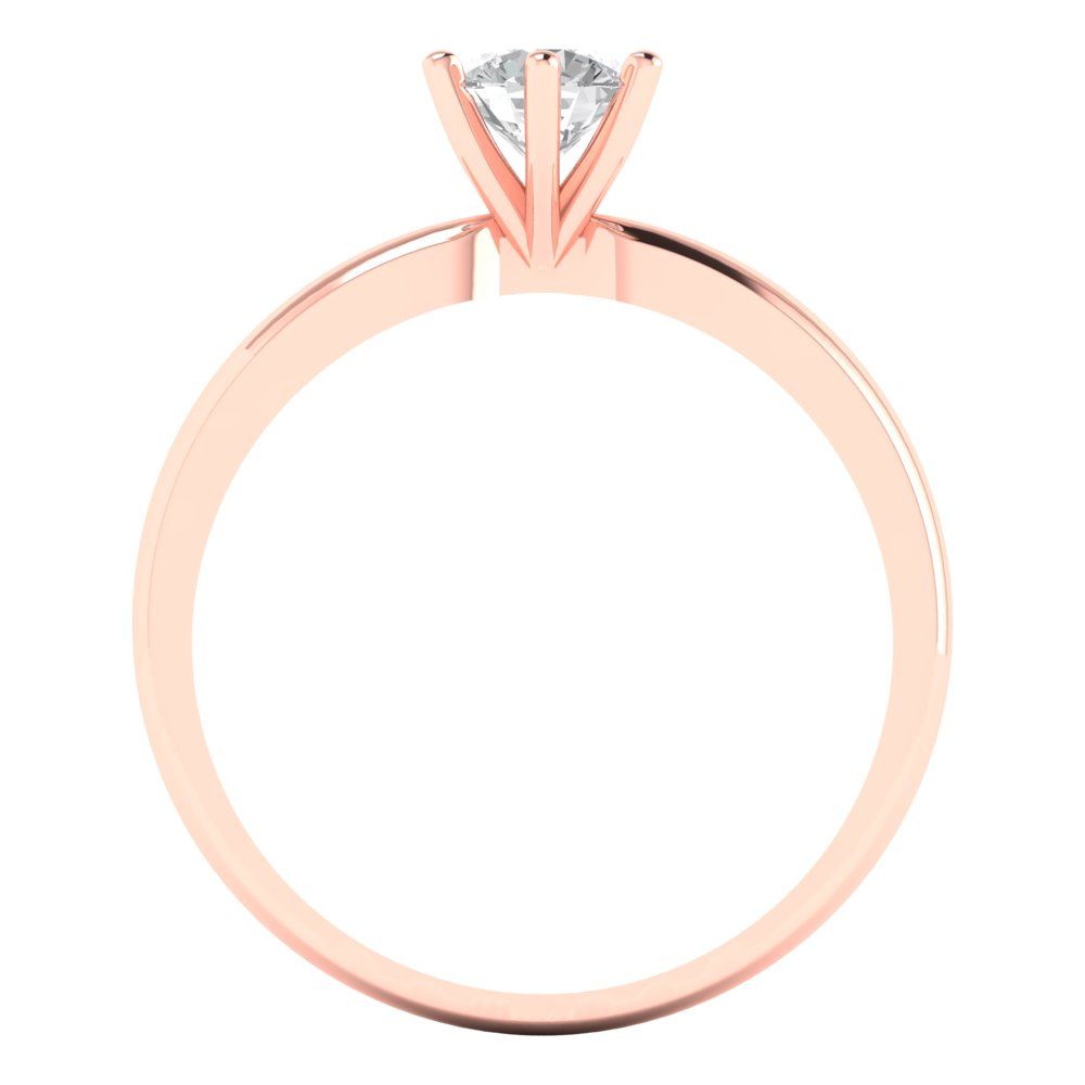 0.5 ct Brilliant Round Cut Natural Diamond Stone Clarity VS1-2 Color G-H Rose Gold Solitaire Ring