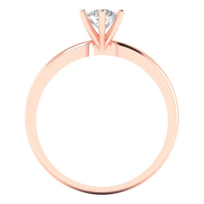 0.5 ct Brilliant Round Cut Natural Diamond Stone Clarity VS1-2 Color G-H Rose Gold Solitaire Ring