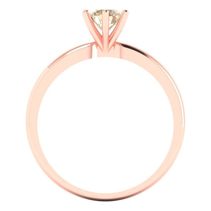 0.5 cttw Natural Morganite Solitaire  Engagement Ring - Solid Gold (Round Cut,5.0mm)