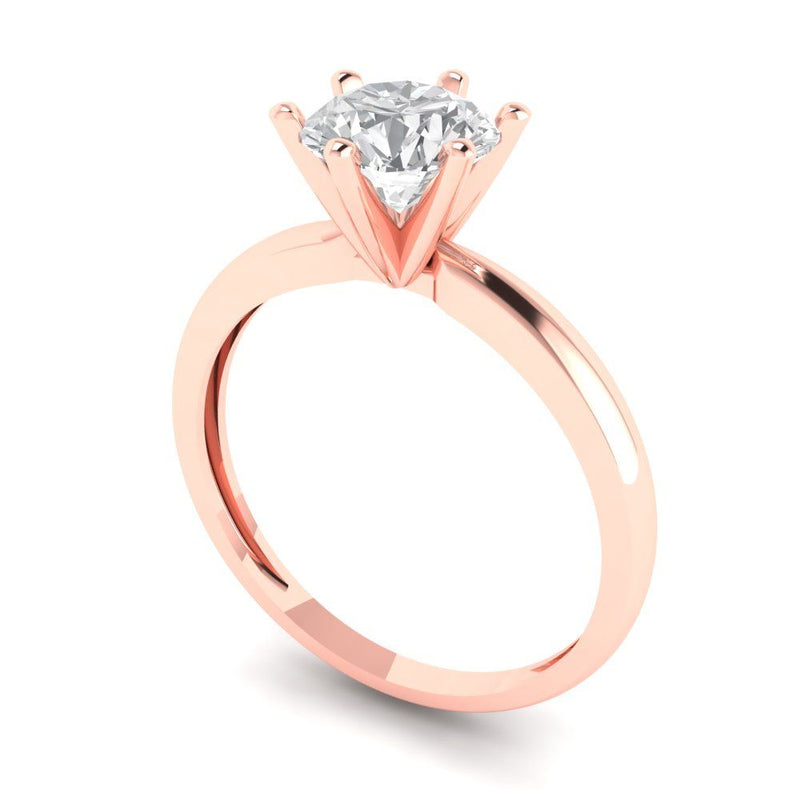1.0 ct Brilliant Round Cut Natural Diamond Stone Clarity SI1-2 Color G-H Rose Gold Solitaire Ring