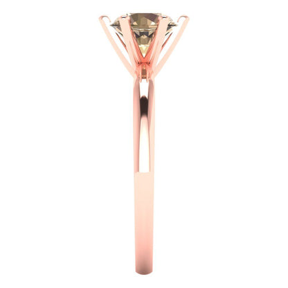 1 cttw Yellow Moissanite Solitaire  Engagement Ring - Solid Gold (Round Cut,6.5mm)