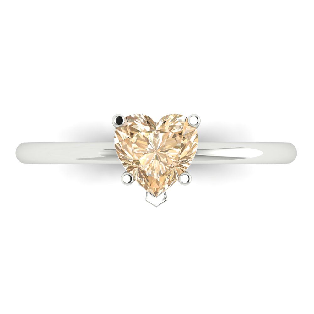 1.25 cttw Natural Morganite Solitaire  Engagement Ring - Solid Gold (Heart Cut,7.0mm)