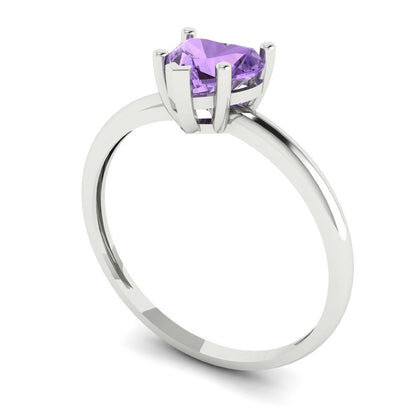 1.25 cttw Simulated Alexandrite Solitaire  Engagement Ring - Solid Gold (Heart Cut,7.0mm)