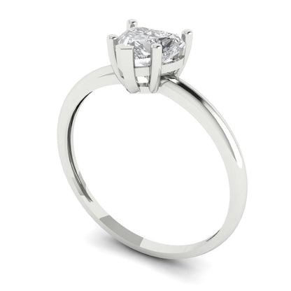 1.25 cttw Certified Moissanite Solitaire  Engagement Ring - Solid Gold (VVS1, D-F,Heart Cut,7.0mm)