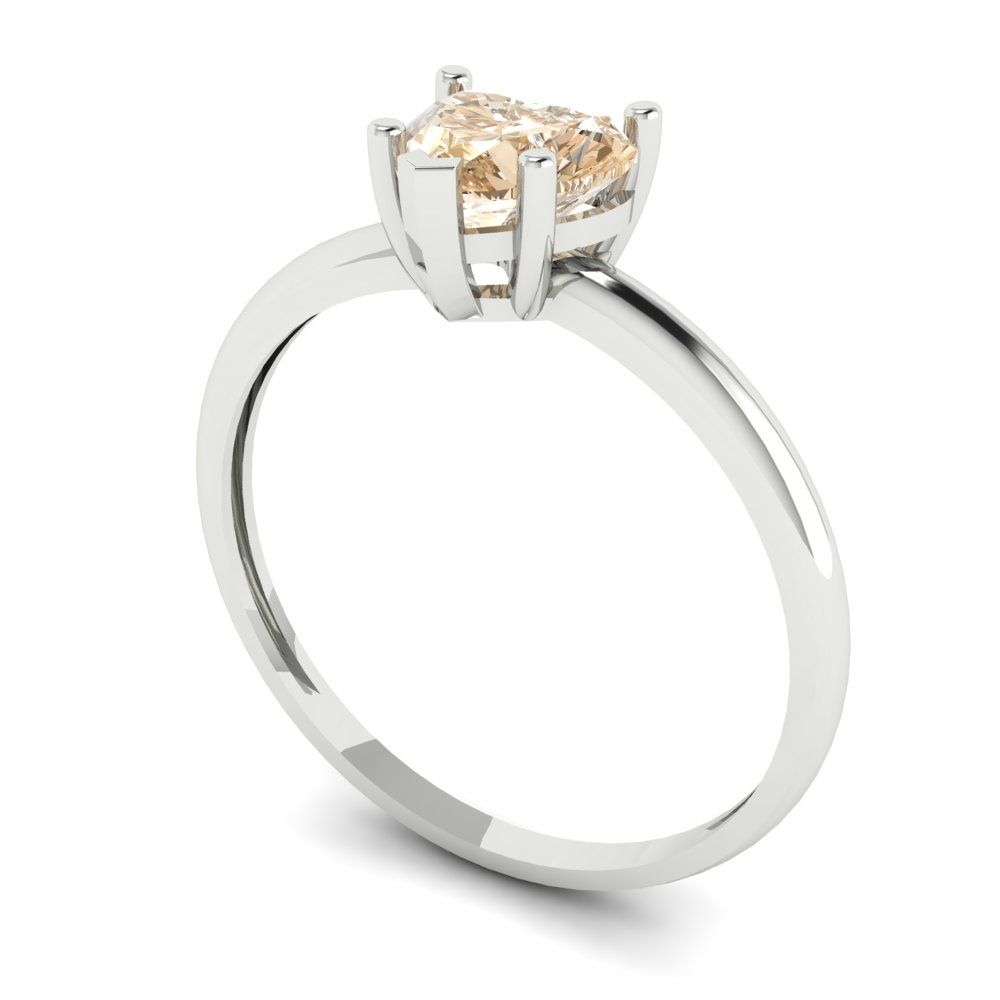 1.25 cttw Natural Morganite Solitaire  Engagement Ring - Solid Gold (Heart Cut,7.0mm)