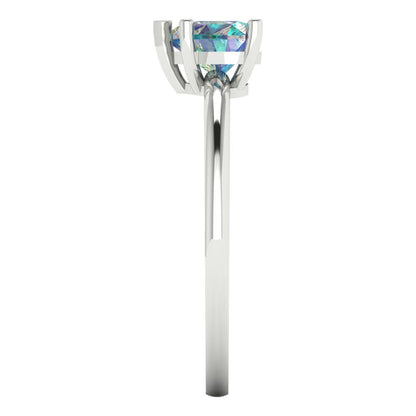 1.25 cttw Blue Moissanite Solitaire  Engagement Ring - Solid Gold (Heart Cut,7.0mm)