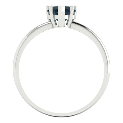 1.25 cttw Natural London Blue Topaz Solitaire  Engagement Ring - Solid Gold (Heart Cut,7.0mm)