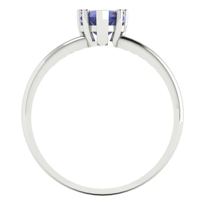 1.25 cttw Simulated Tanzanite Solitaire  Engagement Ring - Solid Gold (Heart Cut,7.0mm)