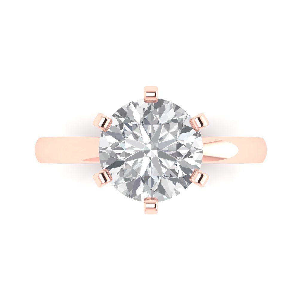 3 cttw Zirconia Simulated Diamond Solitaire  Engagement Ring - Solid Gold (VVS1, Round Cut,9.0mm)