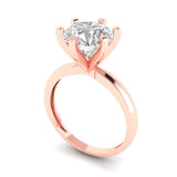 3.0 ct Brilliant Round Cut Natural Diamond Stone Clarity SI1-2 Color G-H Rose Gold Solitaire Ring