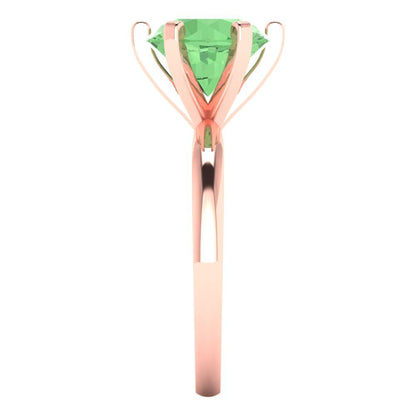 3 cttw Zirconia Simulated Green Diamond Solitaire  Engagement Ring - Solid Gold (VVS1, Round Cut,9.0mm)