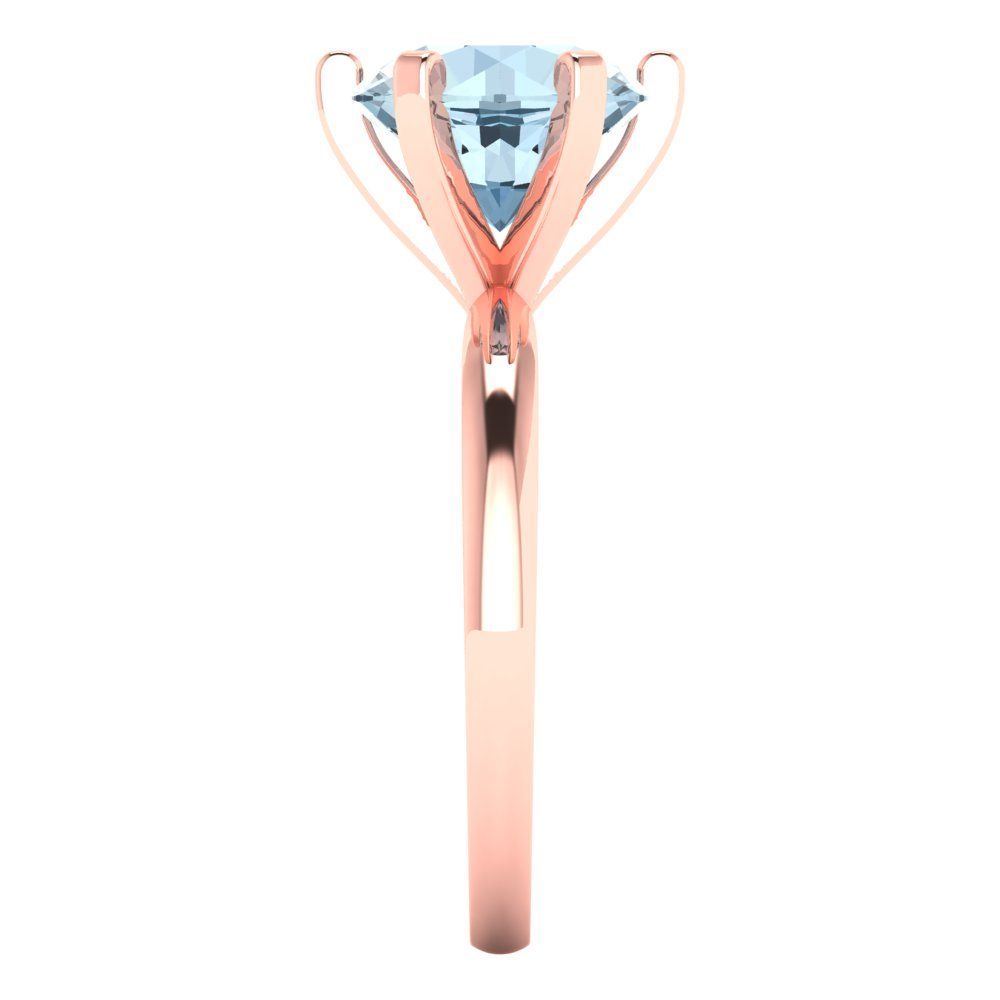 3 cttw Natural Sky Blue Topaz Solitaire  Engagement Ring - Solid Gold (Round Cut,9.0mm)