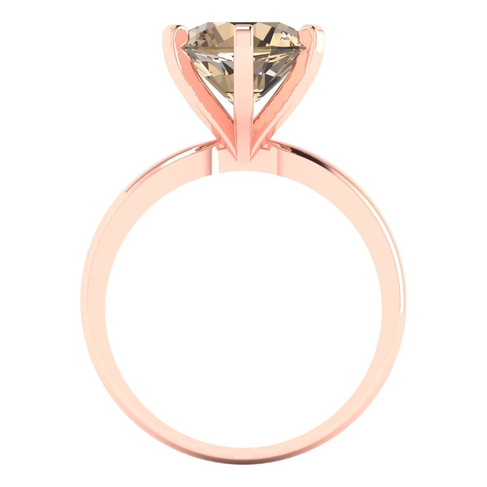 3 cttw Yellow Moissanite Solitaire  Engagement Ring - Solid Gold (Round Cut,9.0mm)