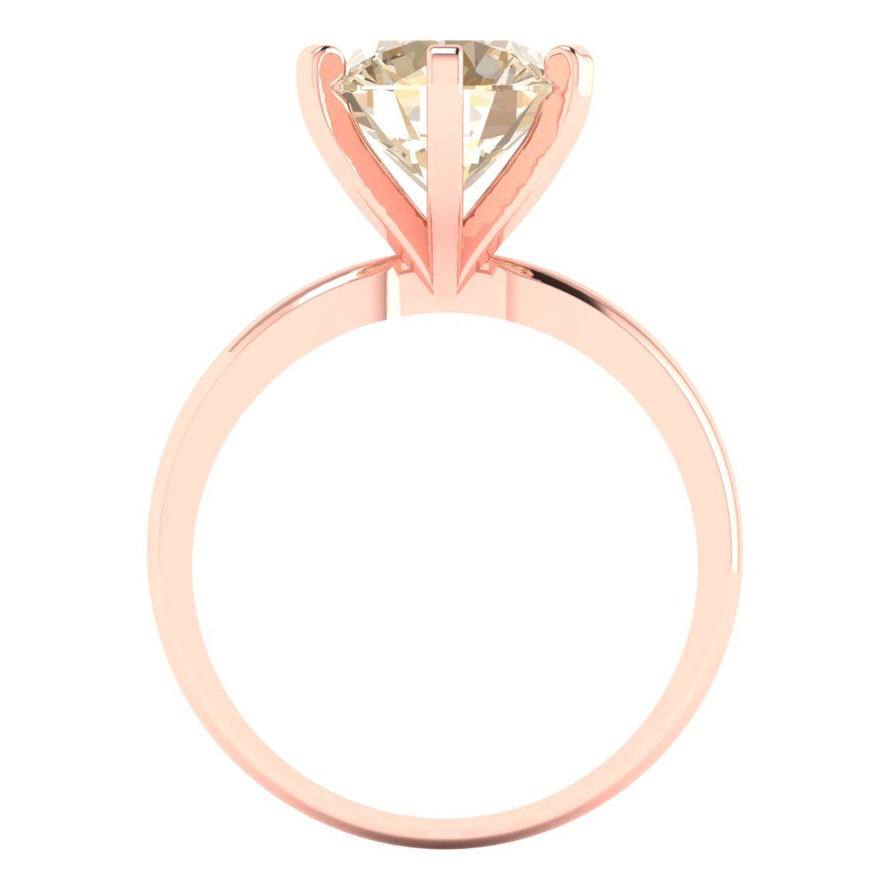 3 cttw Natural Morganite Solitaire  Engagement Ring - Solid Gold (Round Cut,9.0mm)