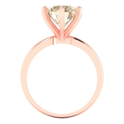 3 cttw Natural Morganite Solitaire  Engagement Ring - Solid Gold (Round Cut,9.0mm)