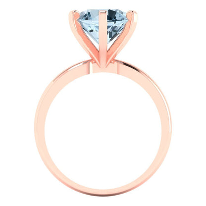 3 cttw Zirconia Simulated Blue Diamond Solitaire  Engagement Ring - Solid Gold (VVS1, Round Cut,9.0mm)