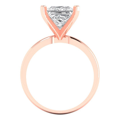 3 cttw Zirconia Simulated Diamond Solitaire  Engagement Ring - Solid Gold (VVS1, Princess Cut,8.0mm)