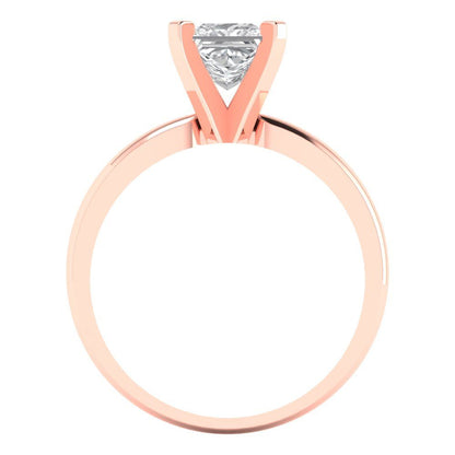 1 cttw White Sapphire Solitaire  Engagement Ring - Solid Gold (Princess Cut,5.5mm)